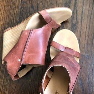 Koolaburra Brown Leather Wedges